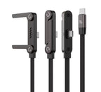 240W Foldable Phone Stand & Bendable Fast Charging Cable Compatible with iPhone 15-17 iPad Samsung Durable Aluminum Connector Universal Fit 1.5M Length for Hands-Free Charging