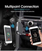 Car Bluetooth Receiver, Noise Cancelling 3.5mm AUX Bluetooth Car Adapter, Wireless Audio Receiver for Home Stereo/Wired Headsets, Hands-Free Calling