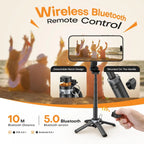 Upgrated 5-in-1 Magnetic Selfie Stick with Remote for Cell Phone 360° Rotation.Can Transforms into Mini Tripod/Camera Grip/Handheld Stabilizer/Phone Stand.Extend to 25 inches