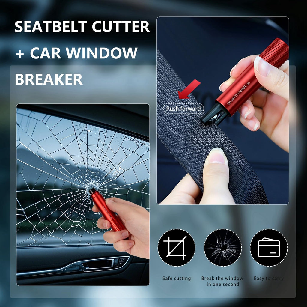 2 Pack 2026 Upgraded Safety Hammer,Safe Hammer Glass Breaker Under Water,Seatbelt Cutter Window Breaker Emergency Escape Tool