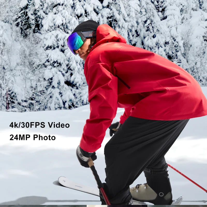 4K Camera Smart Ski Goggles, 24M Photo, Anti-Fog - Skyshot