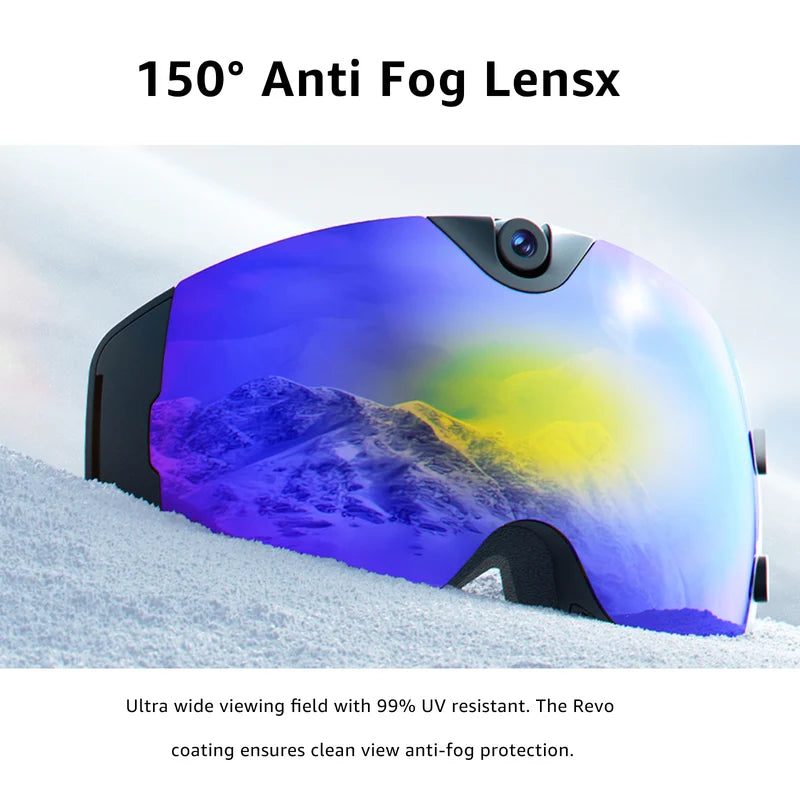 4K Camera Smart Ski Goggles, 24M Photo, Anti-Fog - Skyshot