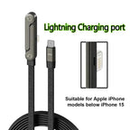 240W Foldable Phone Stand & Bendable Fast Charging Cable Compatible with iPhone 15-17 iPad Samsung Durable Aluminum Connector Universal Fit 1.5M Length for Hands-Free Charging