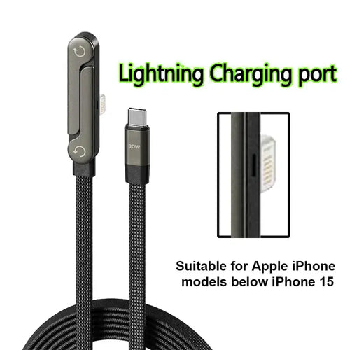 240W Foldable Phone Stand & Bendable Fast Charging Cable Compatible with iPhone 15-17 iPad Samsung Durable Aluminum Connector Universal Fit 1.5M Length for Hands-Free Charging