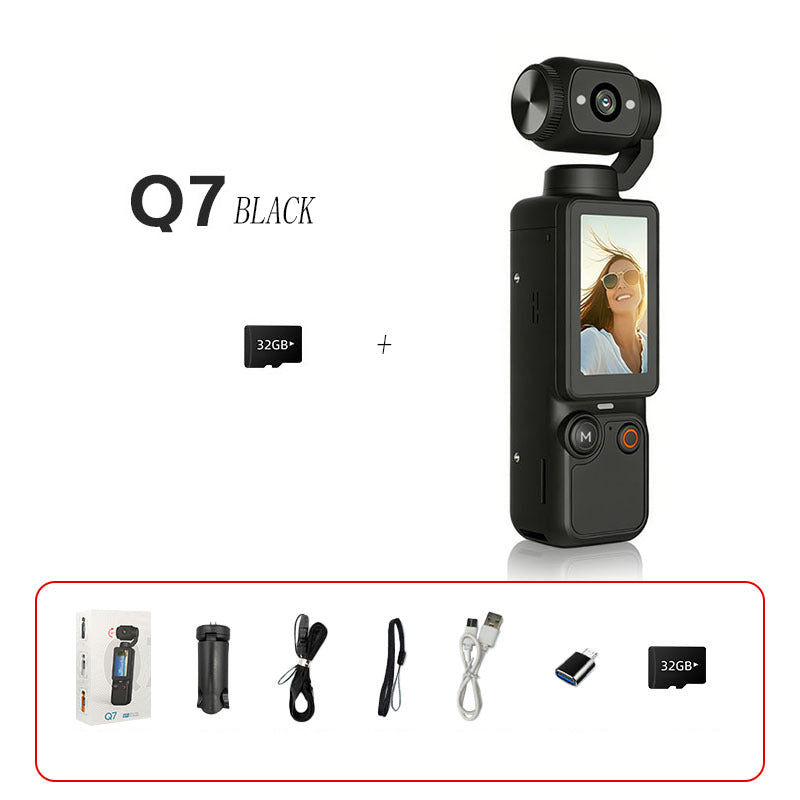 Q7 Upgraded Vlogging Camera with 32GB Card, Video Recorder, Digital Vlogging Camera with 180° Rotating Lens, Full Body Camera for Vlogging, Travel & Daily Life Recording, Camcorder, The best gift