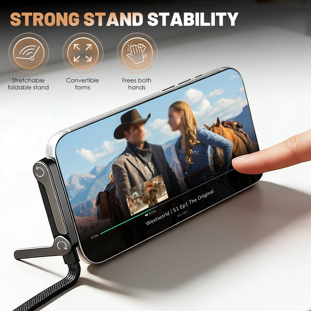 240W Foldable Phone Stand & Bendable Fast Charging Cable Compatible with iPhone 15-17 iPad Samsung Durable Aluminum Connector Universal Fit 1.5M Length for Hands-Free Charging