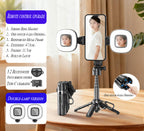 Upgrated 5-in-1 Magnetic Selfie Stick with Remote for Cell Phone 360° Rotation.Can Transforms into Mini Tripod/Camera Grip/Handheld Stabilizer/Phone Stand.Extend to 25 inches