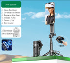 Upgrated 5-in-1 Magnetic Selfie Stick with Remote for Cell Phone 360° Rotation.Can Transforms into Mini Tripod/Camera Grip/Handheld Stabilizer/Phone Stand.Extend to 25 inches