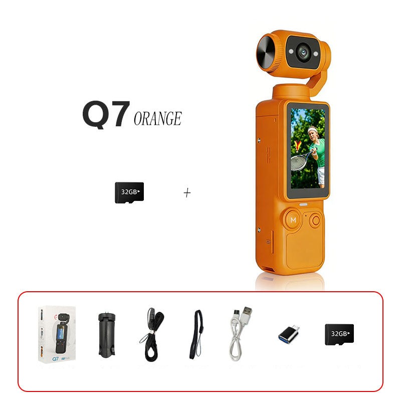 Q7 Upgraded Vlogging Camera with 32GB Card, Video Recorder, Digital Vlogging Camera with 180° Rotating Lens, Full Body Camera for Vlogging, Travel & Daily Life Recording, Camcorder, The best gift