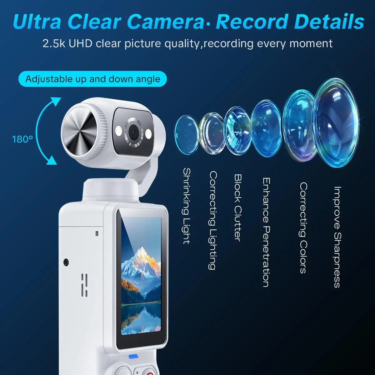 Q7 Upgraded Vlogging Camera with 32GB Card, Video Recorder, Digital Vlogging Camera with 180° Rotating Lens, Full Body Camera for Vlogging, Travel & Daily Life Recording, Camcorder, The best gift