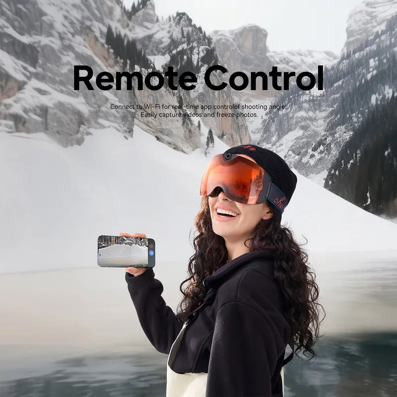4K Camera Smart Ski Goggles, 24M Photo, Anti-Fog - Skyshot